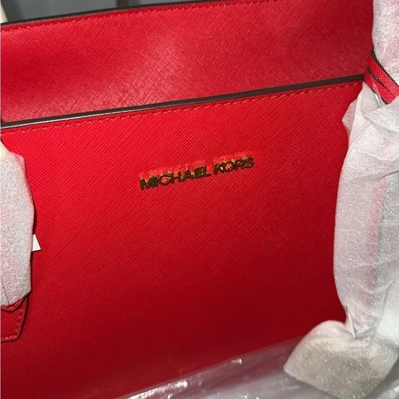 MICHAEL KORS Handbag Gilly Large Saffiano Leather Tote Bag in Red AUTHENTIC NWT - Picture 7 of 8